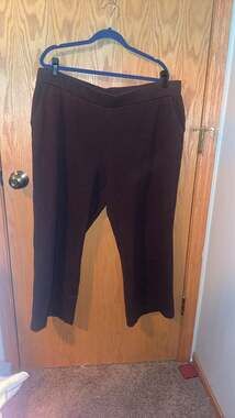 Lauren Ralph Lauren Women's Plus Size 3X Brown Knit Pull-On Cropped Pants